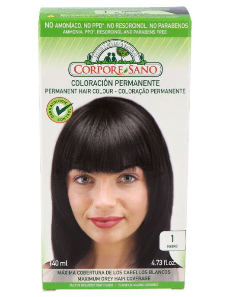 Tinte Permanente Negro (1) 140 ml de Corpore Sano