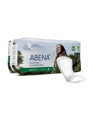 Compresa incontinencia Normal 2, 350ml, 11x26cm, 12ud de Abena