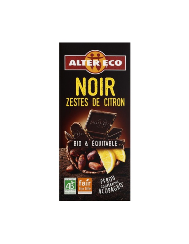 Chocolate Negro Con Limón Bio, 100 G de Altereco