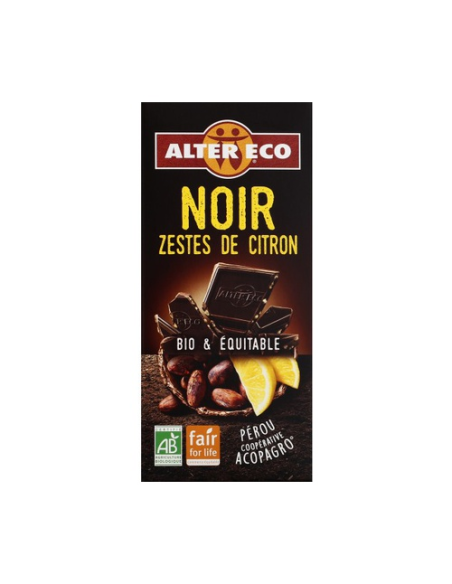 Chocolate Negro Con Limón Bio, 100 G de Altereco