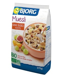 Muesli Frutas Sin Azúcar Añadido Bio, 375 G de Bjorg