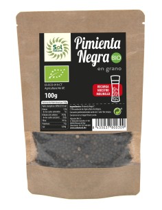 Pimienta Negra En Grano Bio 100 Gramos  Sol Natural