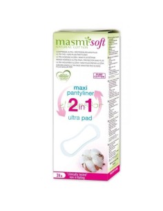 Protegeslips 2 en 1 Maxi Plus / Compresa Ultra Masmi Natural Cotton 24U de Masmi