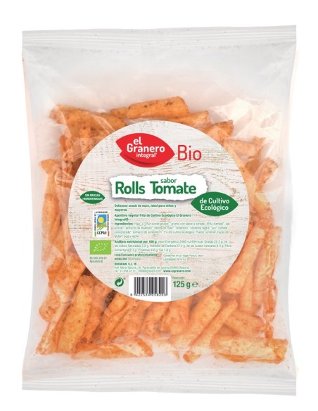 Nachos Bioroll'S  Con Tomate Bio, 125 G de El Granero Integral