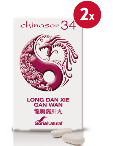 Pack de 2 ud Chinasor 34 Long Dan Xie Gan Wan 30Comp.