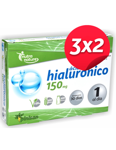 Pack 3x2 Ac. Hialuronico, 150 Mg, Nutranature, 30 Cáps. de Pinisan