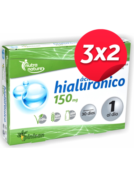 Pack 3x2 Ac. Hialuronico, 150 Mg, Nutranature, 30 Cáps. de Pinisan