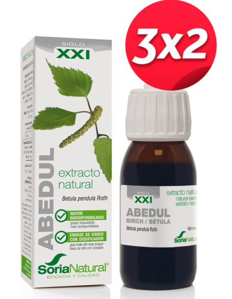 Pack 3X2 Ext. Abedul Xxi 50Ml. S/Al de Soria Natural.