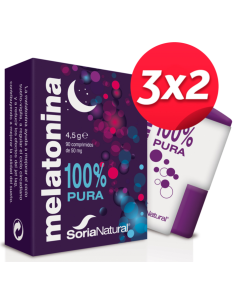 Pack 3X2 Melatonina 90 Comprimidos de Soria Natural.