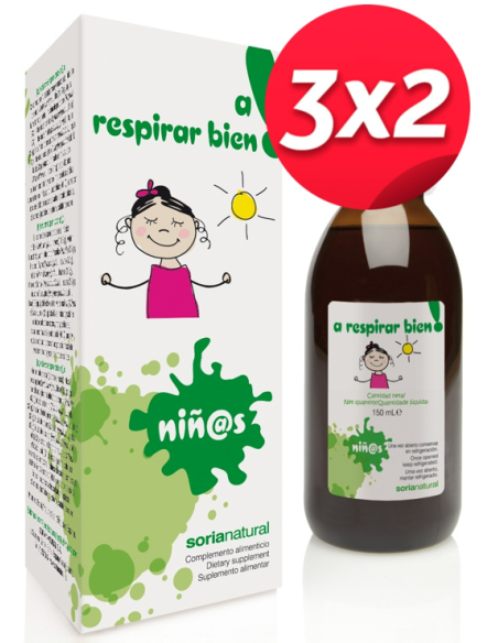 Pack 3X2 A Respirar Bien Niños Jarabe 150Ml. de Soria Natura