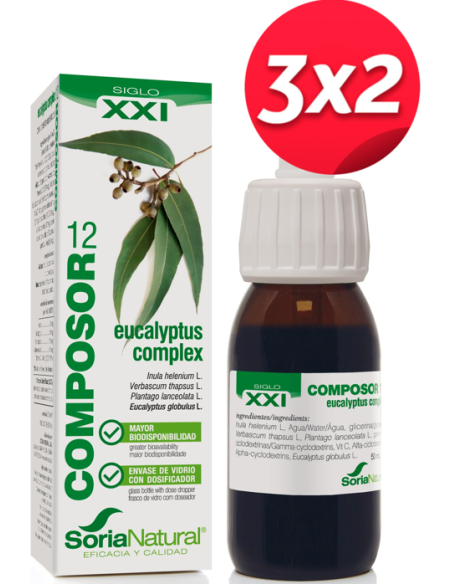 Pack 3X2 Composor 12 Eucalyptus Complex Xxi 50Ml. de Soria Natural