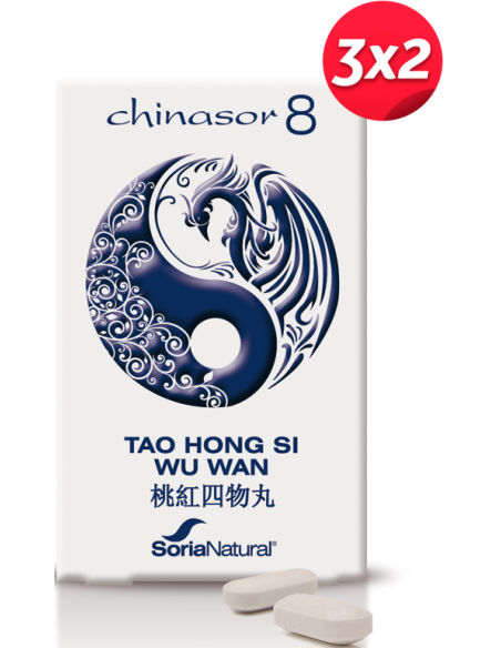 Pack 3X2 Chinasor 8 Tao Hong Si Wu Wan 30 Comprimidos de Soria Natural