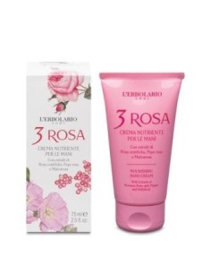 3 Rosas Crema Manos Nutritiva 75 Mililitros L´Erbolario