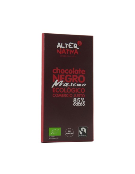 Chocolate Negro 85% cacao mascao bio 80 g Alternativa 3