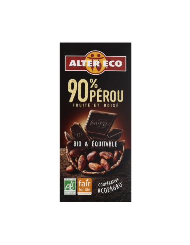 Chocolate Negro Perú 90% Bio 100 G de Altereco