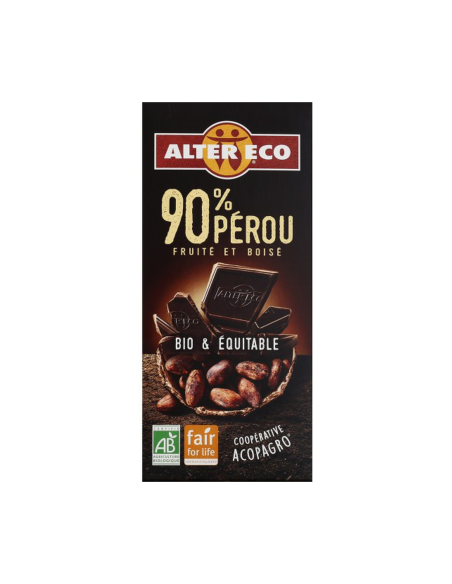 Chocolate Negro Perú 90% Bio 100 G de Altereco