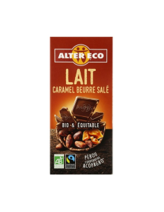 Chocolate Con Leche Y Caramelo Al Punto De Sal Bio, 100 G de Altereco