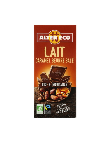 Chocolate Con Leche Y Caramelo Al Punto De Sal Bio, 100 G de Altereco