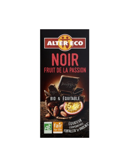 Chocolate Negro Con Fruta De La Pasión Bio, 100 G de Altereco