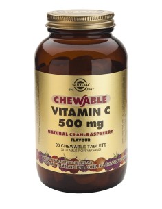 Vitamina C 500Mg. Frambuesa 90Comp.Masticables de Solgar