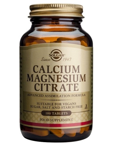 Calcio Magnesio Citrato 100Comp de Solgar