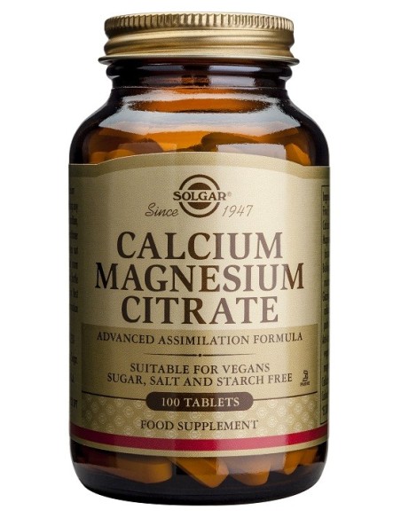 Calcio Magnesio Citrato 100Comp de Solgar