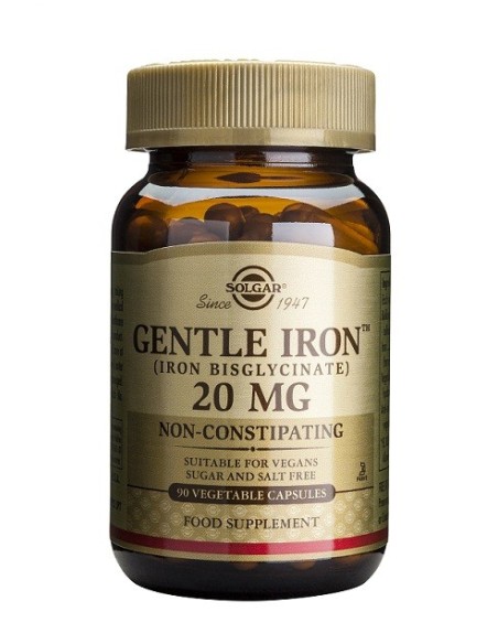 Hierro Gentle (No Estriñe) 20Mg. 90Cap. de Solgar