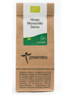 Hinojo-Manzanilla-Stevia Bio 10 Pir.  Bolsa Kraft 10 Pirámides de Josenea