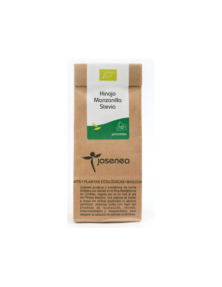 Hinojo-Manzanilla-Stevia Bio 10 Pir.  Bolsa Kraft 10 Pirámides de Josenea