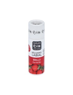 Balsamo Labial Brillo Karite-Fresa 9,5 Gramos Naturabio Cosmetics