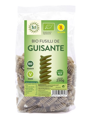 Fusilli De Guisante Sin Gluten Bio 250 g  de Solnatural