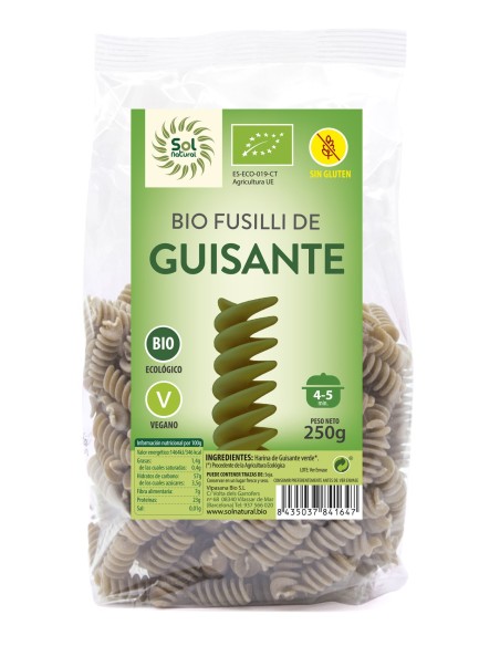 Fusilli De Guisante Sin Gluten Bio 250 g  de Solnatural
