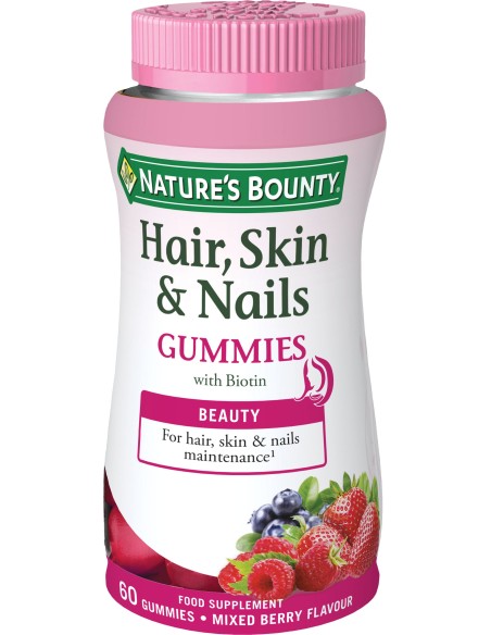 Gummies Pelo Piel Y Uñas Con Biotina 60Gominolas de Nature´S Bounty