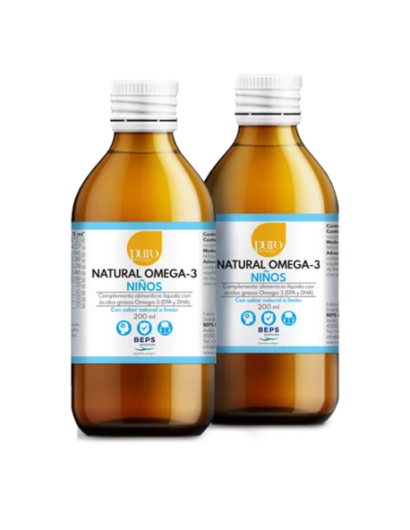 Pack 2 ud Natural Omega-3 Niños líquido 200 ml de Puro Omega