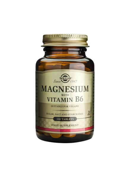 Magnesio+Vit B6(100)Comprimidos de Solgar