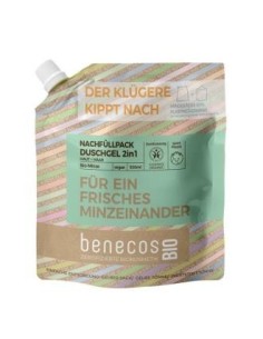 Gel De Baño 2En 1 Menta Recarga 500 Mililitros Bio Vegano Benecos