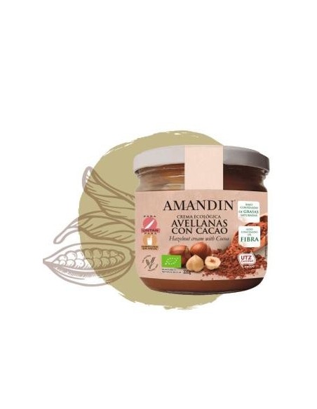 Crema De Avellanas Con Cacao 330 Gramos Bio Amandin