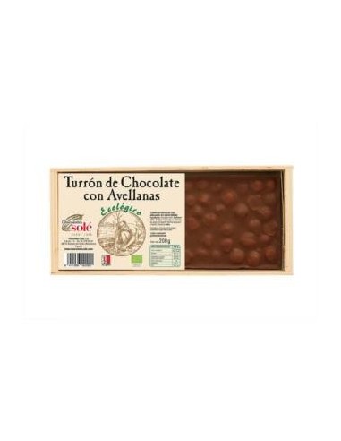 Turron De Chocolate Con Avellanas 200 Gramos Bio** Chocolates Sole