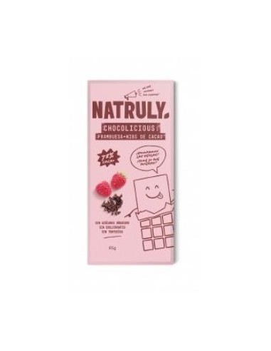 Tableta Chocolate Con Frambuesa Y Nibs Cacao Bio, 85 G de Natruly