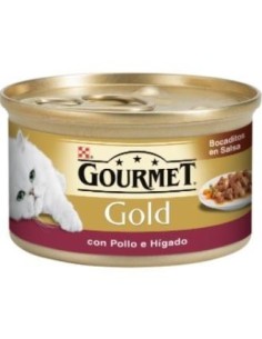 Gourmet Gold Bocaditos Salsa Pollo Higado 24X85 Gramos Purina Vet