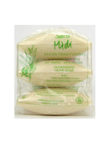 Jabon En Pastilla De Oliva-Romero 3Udx150 Gramos Bio Savon Du Midi