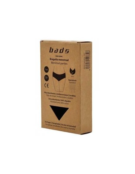 Braguita Menstrual Negra Con Costura Talla Xl. Bads