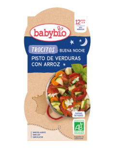 Buena Noche TROCITOS Pisto de Verduras con arroz 2x200g de Baby Bio
