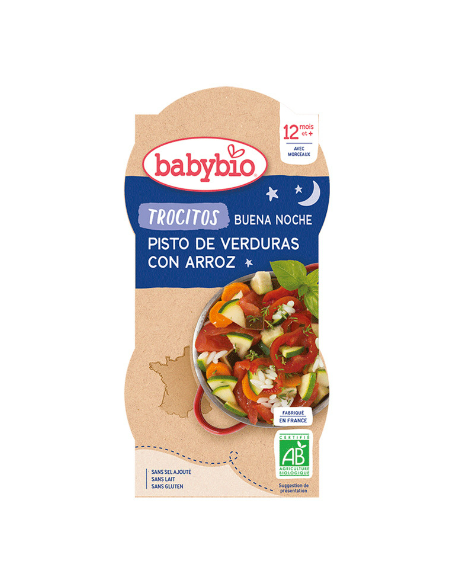 Buena Noche TROCITOS Pisto de Verduras con arroz 2x200g de Baby Bio