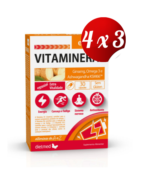 Pack 4x3 uds Vitamineral Energy  30 Capsulas De Dietmed