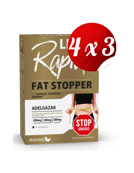 Pack 4x3 uds Liporapid Fat Stopper  30 Comprimidos De Dietmed