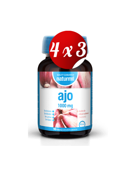 Pack 4x3 uds Ajo 1000 Mg Perlas 90 Capsulas De Dietmed