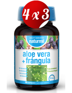 Pack 4x3 uds Aloe Vera + Frángula 150 Mg  90 Comprimidos De Dietmed