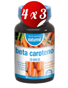 Pack 4x3 uds Betacaroteno 10.000 Ui Perlas 60 Capsulas De Dietmed
