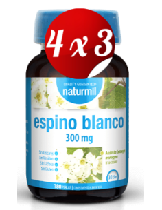 Pack 4x3 uds Espino Blanco 300 Mg Perlas 180 Capsulas De Dietmed